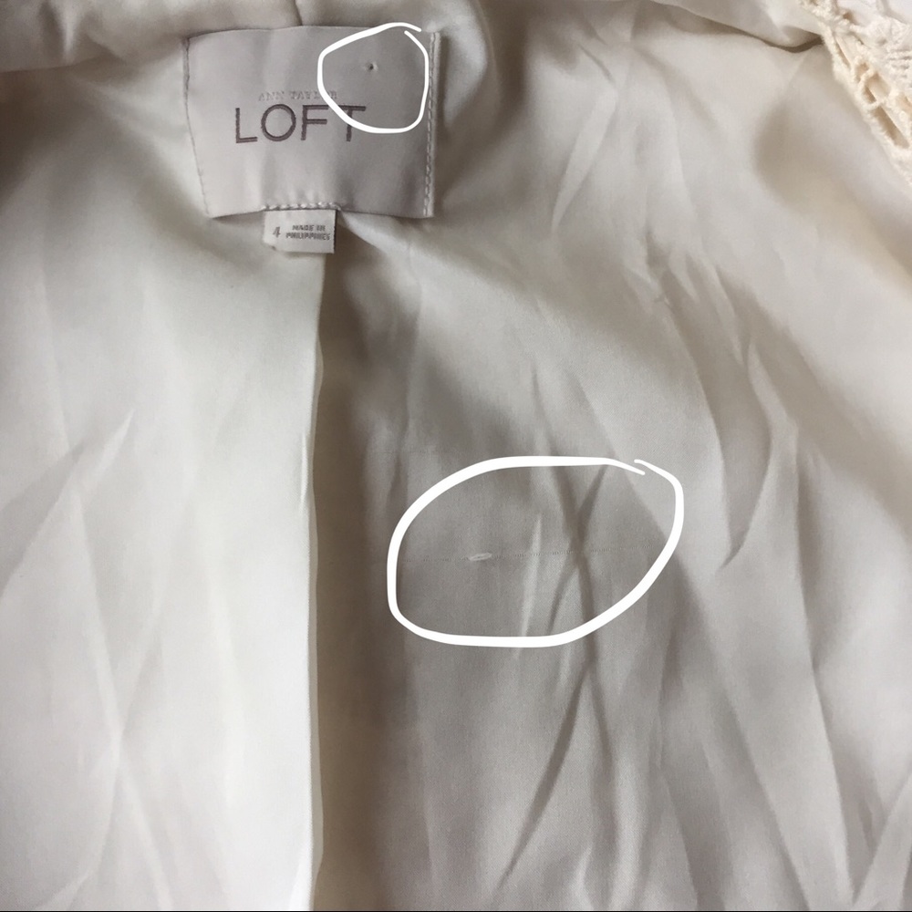 LOFT Cream Crochet Lace Blazer - Picture 9 of 12